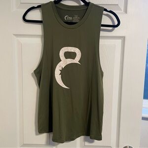 EUC ZYIA Green Cut Out Muscle Tee Tank Top Relaxed Fit Size Small